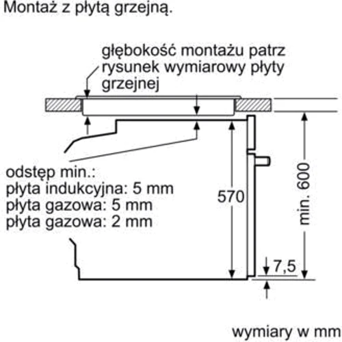 Духовой шкаф электрический Siemens HB554AYR0: Размеры (ВхШхГ) 59.5 x 59.4 x 54.8 см