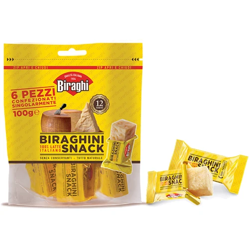 Сыр GranBiraghi Gran Biraghini Snack 6 X 16,67 гр (8002004437259) (WT2577): Вес нетто 100 г
