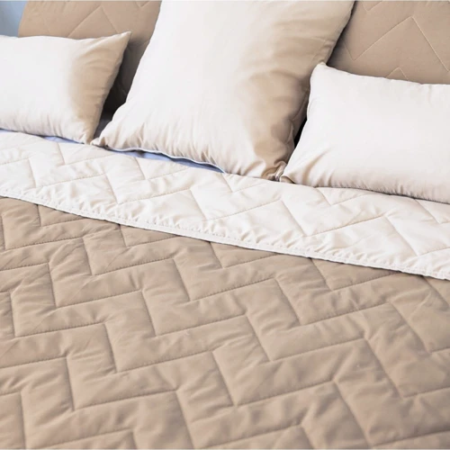 Покривало Sonex Bora Bora двостороннє 220x240 см + наволочка 50x70 см (2 шт.) коричневий/бежевий (SO102397)