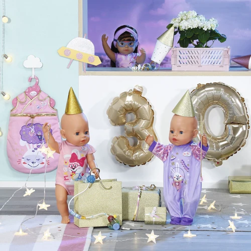 Одежда для куклы BABY BORN серии "День Рождения" - Праздничный комбинезон (на 43 cm, лавандовый): Производитель Zapf