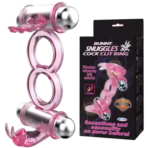 Эрекционное вибро кольцо с стимулятором клитора BUNNY Snuggles, BI-014079