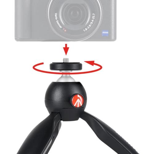 Manfrotto PIXI Mini Table Top Tripod (Black): Максимальная высота 13.5 см