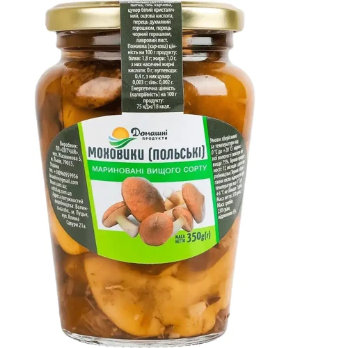 Моховики (Польський гриб) мариновані Домашні продукти 350 г (4820186124446)