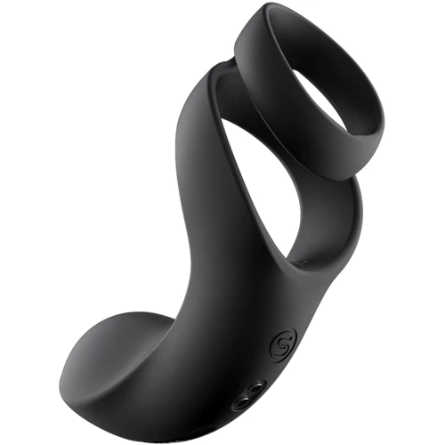Подвійне ерекційне кільце Svakom Benedict Black зі стимуляцією промежини