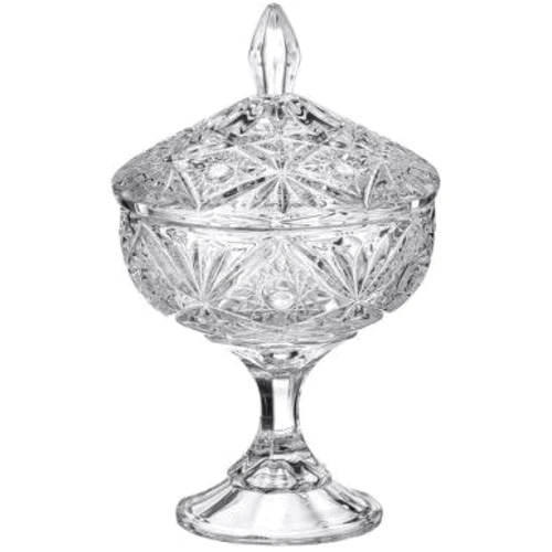 Конфетница Bohemia Miranda с крышкой на ножке 24 см (8069)