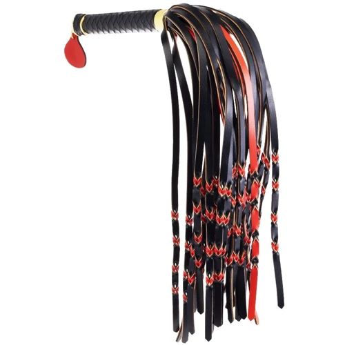 Флоггер LOCKINK Sevanda Red & Black Braided Tail Flogger