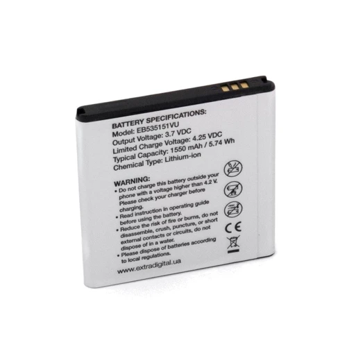 Аккумулятор ExtraDigital 1550 mAh (BMS6306) for Samsung i9070 Galaxy S Advance: Производитель ExtraDigital