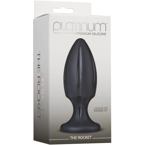 Анальный плаг с каналами для смазки Doc Johnson Platinum Premium Silicone - The Rocket - Black