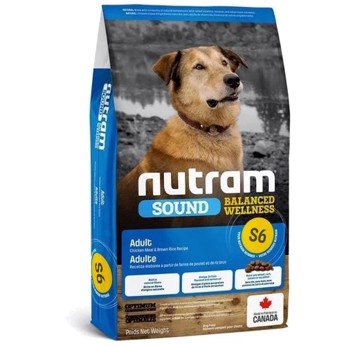 Сухой корм для собак Nutram S6 Sound Balanced Wellness Adult с курицей и коричневым рисом 20 кг (S6_(20kg))