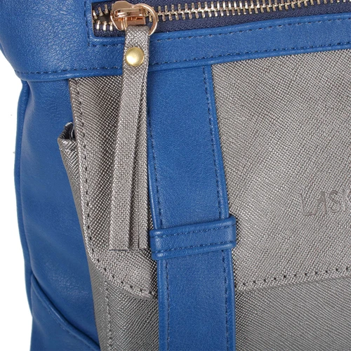 Жіноча сумка через плече Laskara синя (LK-10238-blue-silver): Застібка Блискавка