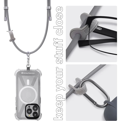 Ремешок для смартфона ArmorStandart Silicone Rope Titanium Grey with Grey holder (ARM76276) фото 4