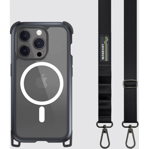 Чехол для iPhone SwitchEasy Odyssey M + Strap Rugged Utility MagSafe Case Metal/Black (MPH56P173EC23) for iPhone 15 Pro