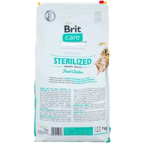 Сухой корм Brit Care GF Sterilized Urinary Health для стерилизованных котов для поддержания здоровья мочевыводящих путей Курица 400 г + суп 75 г (2700000049471) фото 7