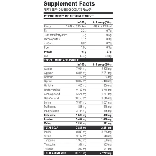 Протеин Extrifit PeptiBeef 2000 g /66 servings/ Chocolate Hazelnut: Вид Говяжие