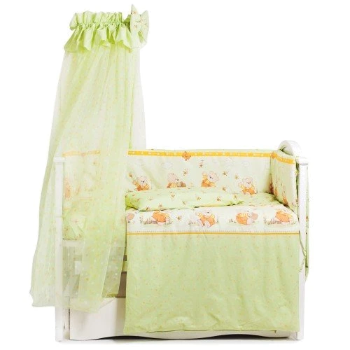 Постельный комплект 7 эл. Twins Comfort New 4051-C-109, Медуны, светло-зеленый: Тип постельный комплект