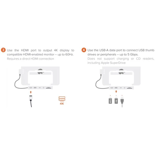Адаптер Satechi Adapter Aluminum USB-C to USB-C+HDMI+SD+3.5mm+USB Space Gray for iPad Pro (ST-TCSHIPM) фото 9
