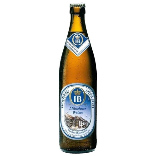 Упаковка пива Hofbrau Munchner Weissbier, светлое нефильтрованное, 5.1% 0.5л х 20 бутылок (EUR4005686004157)