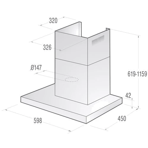 Вытяжка Gorenje WHT623E3XBG: Тип монтажа Настенный