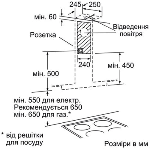 Вытяжка Bosch DWA068E50 фото 1