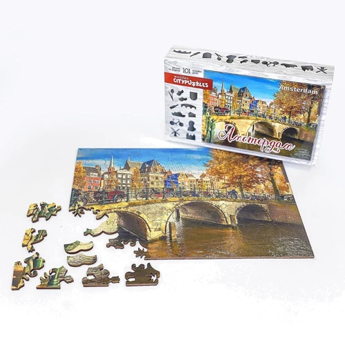 Нескучные игры Citypuzzles: Пазл Амстердам: Вид города