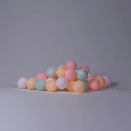 Гирлянда Cotton ball lights на 10 шаров 2,7м, Pastel: Применение Для дома