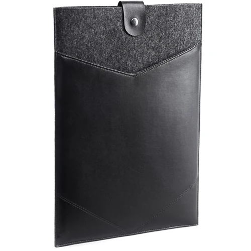 Gmakin Cover Envelope Leather Felt Black with Snap (GM08-15) for MacBook Pro 15/Pro 16