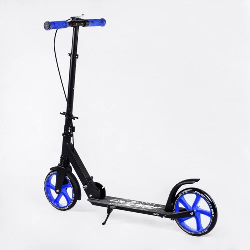 Двухколесный самокат Best Scooter WOLF Black and blue (114191): Тип колес литые