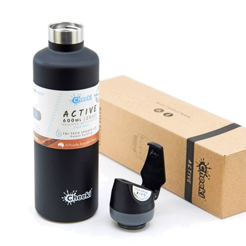 Термобутилка Cheeki Active Bottle Insulated 600 мл - Matte Black фото 6
