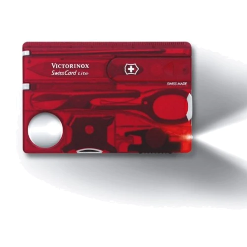 Мультитул Victorinox Swisscard Lite/12 функций/красный прозрачный (0.7300.TB1)