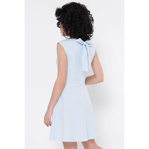 Платье FashionUp PL-1769A 42 голубое повседневное до середины бедра: Состав Вискоза, Полиэстер, Шерсть