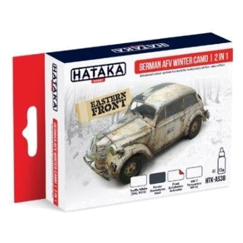 Набор красок Hataka Hobby Немецких Военных машин (зимний камуфляж, 2 в 1), 4 шт.