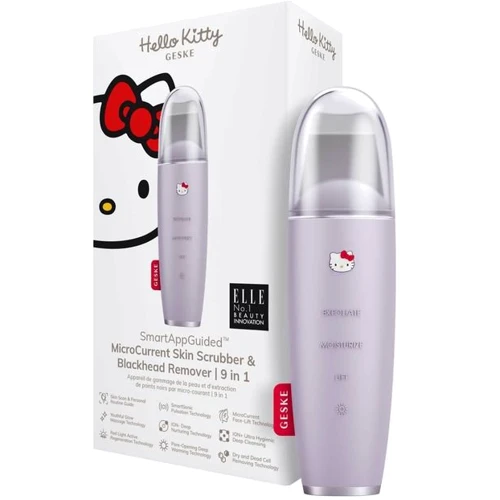 Микротоковый скрабер для кожи GESKE MicroCurrent Skin Scrubber & Blackhead Remover 9 в 1 Hello Kitty Purple (HK000045PU01)