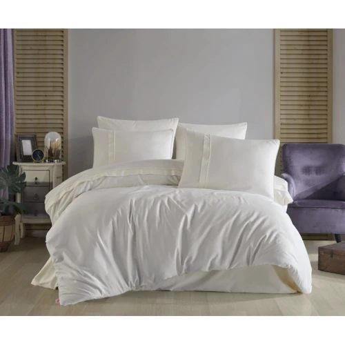 Комплект постільної білизни HOBBY Premium Sateen 300TC PLAIN Krem сатин євро (75273_2.0)