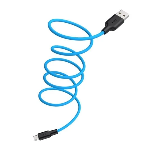 Кабель Hoco USB Cable to MicroUSB X21 2.4A 1m Blue/Black: Длина 1 м