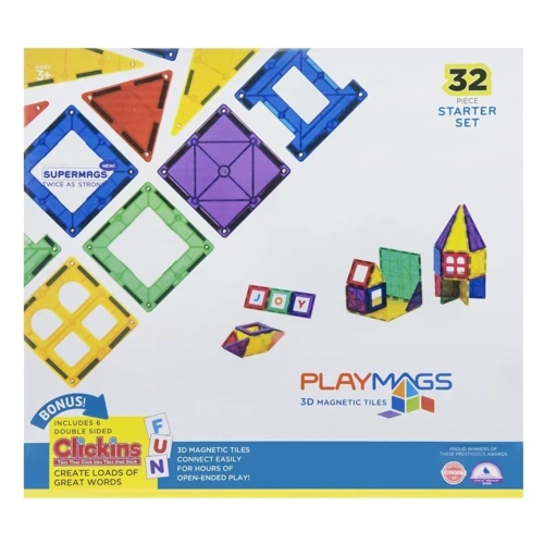 Конструктор Playmags магнитный набор 32 эл. (PM165): Количество деталей, шт. 32