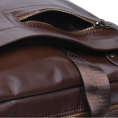 Мужская конференц-сумка Borsa Leather коричневая (K11120-brown): Фактура Матовая, Гладкая