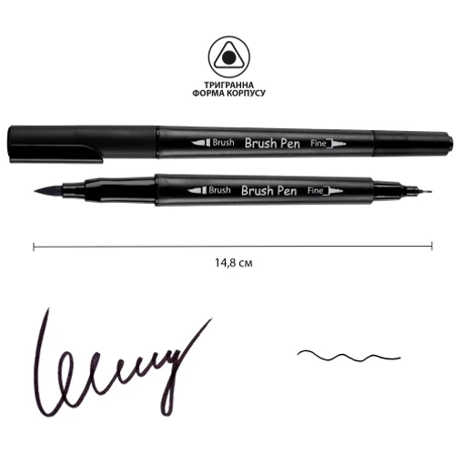 Маркеры SANTI Brush Pen акварельные двусторонние 12 шт (390998): Тип Акварельные