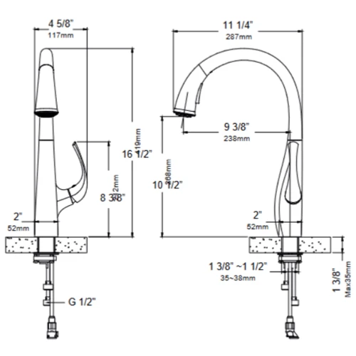 Змішувач для кухонного миття Kraus KPF-1675MB