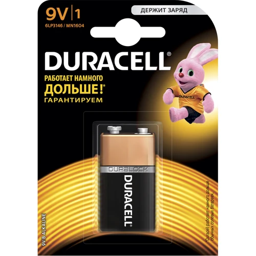Батарейка Duracell Basic 9V алкалиновая 9V 6LR61 1шт.
