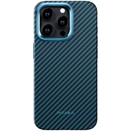 Чохол для iPhone Pitaka MagEZ Case Pro 4 Twill 1500D Black/Blue (KI1508PPA) для iPhone 15 Pro