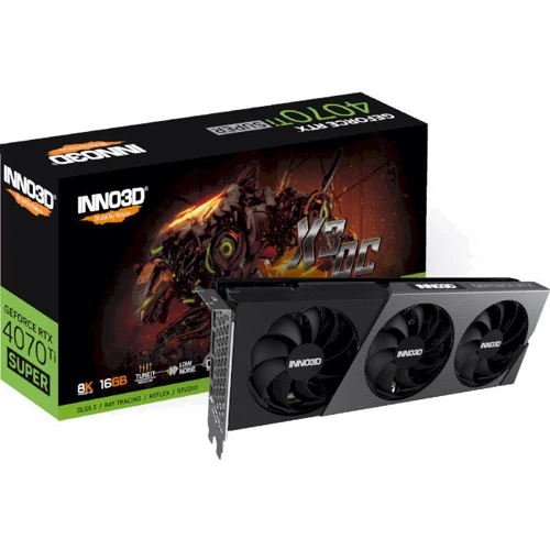 Видеокарта INNO3D GEFORCE RTX 4070 Ti SUPER X3 OC (N407TS3-166XX-186158N): Объем памяти, Гб 16