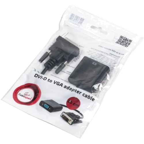 Кабель и переходник Cablexpert DVI - VGA (M/F) 0.2 м Black (A-DVID-VGAF-01): Тип переходник