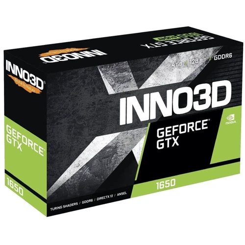 Видеокарта INNO3D GeForce GTX 1650 4GB Twin X2 OC (N16502-04D6X-171330N): Объем памяти, Гб 4