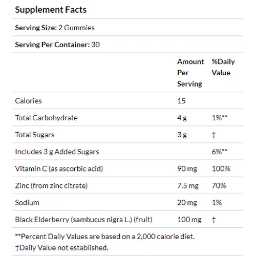 Doctor's Best, Elderberry Gummies with Vitamin C & Zinc, Berry Blast, 60 Gummies (DRB-00507): Стать унісекс