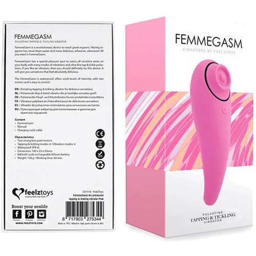 Пульсатор для клитора плюс вибратор FeelzToys - FemmeGasm Tapping & Tickling Vibrator Pink
