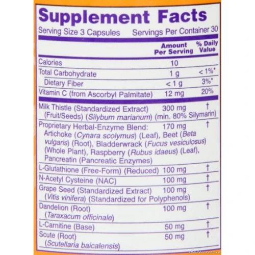 NOW Foods LIVER DETOXIFIER & REGENERATOR 90 VCAPS Детоксіфікатор і регенератор печінки: Форма випуску капсули