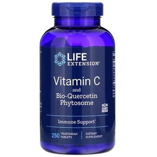 Life Extension Vitamin C and Bio-Quercetin Phytosome 1000 mg/15 mg Витамин C 250 веганских таблеток