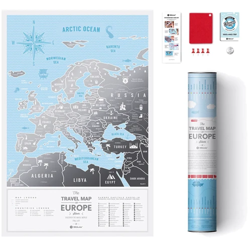 Скретч-карта Европи Travel Map Silver Europe (Eng): Производитель 1DEA.me