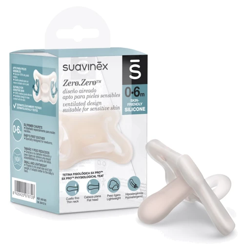 Пустышка физиологическая Suavinex Zero.Zero 0-6 мес. (401405)