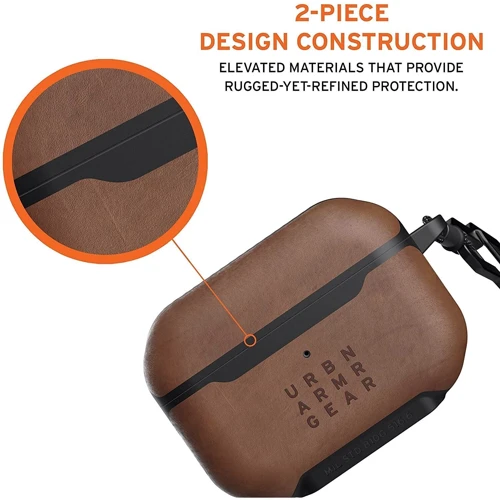 Чехол для наушников Urban Armor Gear UAG Metropolis Case LTHR ARMR BROWN (102256118380) for Apple AirPods Pro фото 5
